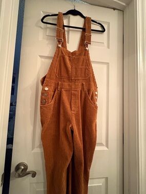 Bibi Corduroy Overalls Jumpsuit in Rust Brown